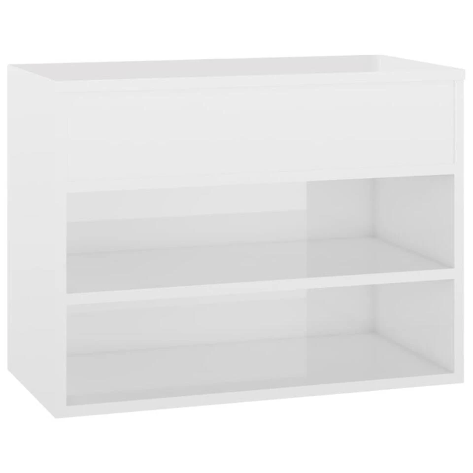 VidaXL Schoenenbank 60x30x45 Cm Spaanplaat Hoogglans Wit 3 VidaXL Schoenenbank 60x30x45 Cm Spaanplaat Hoogglans Wit