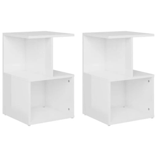 VidaXL Nachtkastjes 2 St 35x35x55 Cm Spaanplaat Hoogglans Wit