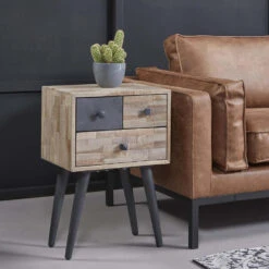 Giga Meubel Ladekast 2+1 Laden - Teakhout - Naturel - 31x42x63cm -Woonmeubelwinkel 1000051992 0101