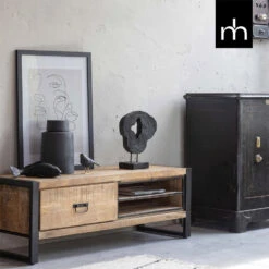 TV Meubel Stockton 130cm - Mangohout - Bruin - Rechthoekig -Woonmeubelwinkel 1000052241 0101