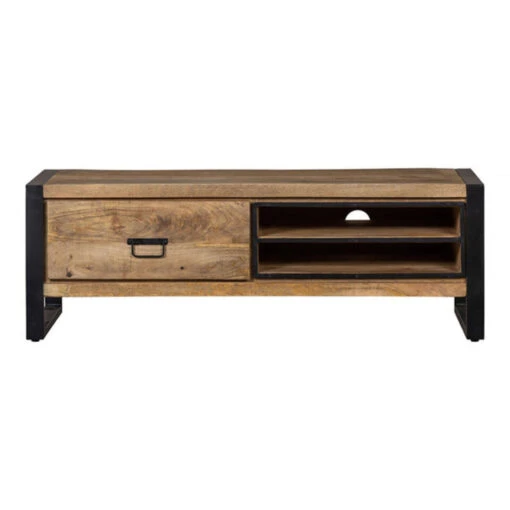 TV Meubel Stockton 130cm - Mangohout - Bruin - Rechthoekig