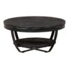 Salontafel Bakersfield Black 90cm - Mangohout - Zwart - Rond -Woonmeubelwinkel 1000052318