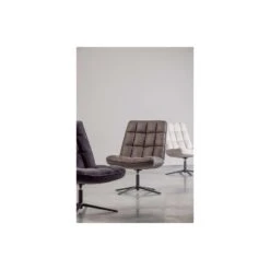WOOOD Dirkje Draaifauteuil - Leerlook - Zwart - 101x70x85 -Woonmeubelwinkel 1000052486 0101
