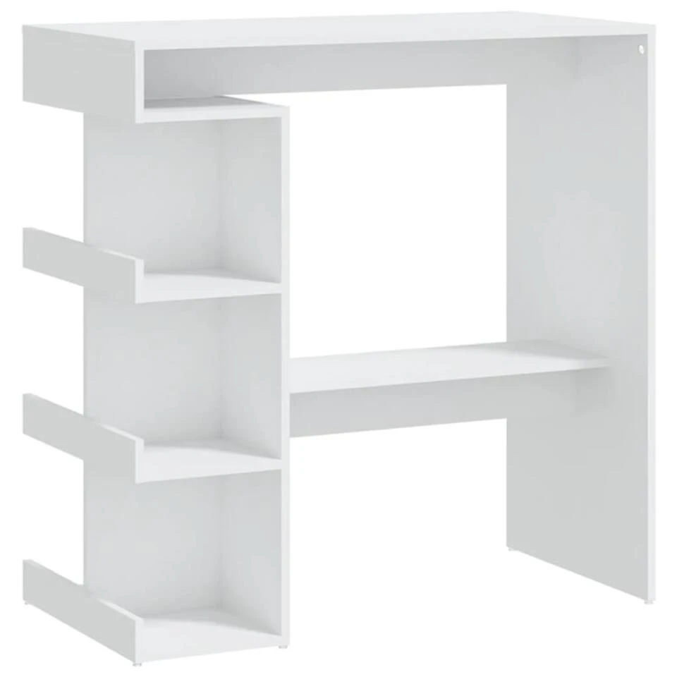 VidaXL Bartafel Met Opbergrek 100x50x101,5 Cm Spaanplaat Wit 3 VidaXL Bartafel Met Opbergrek 100x50x101,5 Cm Spaanplaat Wit