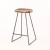Giga Meubel Barstoel Acacia - Houten Zitting - Metalen Frame