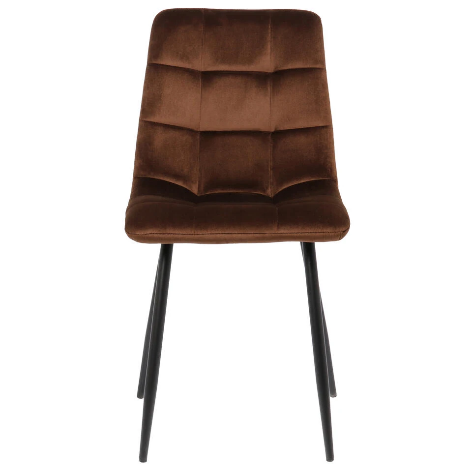 CLP Eetkamerstoel Tilde Fluweel Bruin 4 CLP Eetkamerstoel Tilde Fluweel Bruin - Afbeelding 2