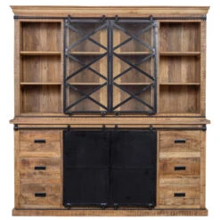 Buffetkast Denver 190cm - Mangohout - Bruin - Rechthoekig -Woonmeubelwinkel 1000054487 0102