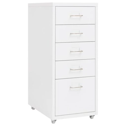 VidaXL Ladeblok Verrijdbaar 28x41x69 Cm Metaal Wit