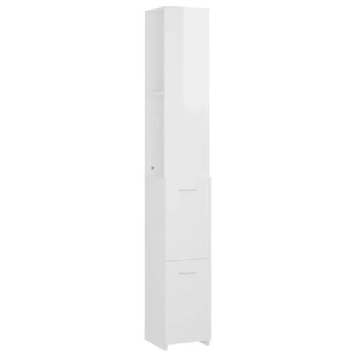 VidaXL Badkamerkast 25x25x170 Cm Spaanplaat Hoogglans Wit