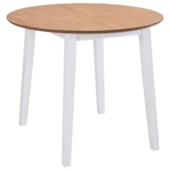 VidaXL Eettafel Inklapbaar Rond MDF Wit