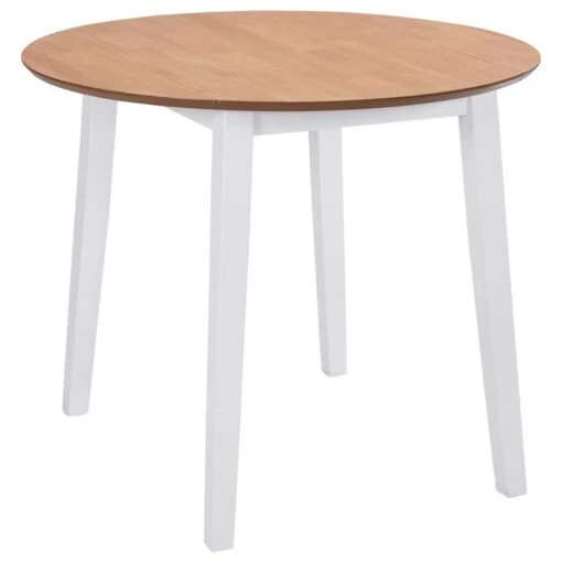 VidaXL Eettafel Inklapbaar Rond MDF Wit