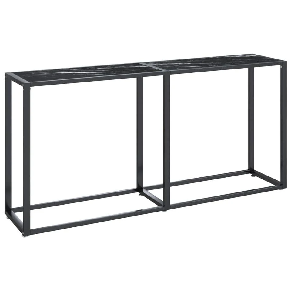 VidaXL Wandtafel 160x35x75,5 Cm Gehard Glas Zwartmarmerkleurig 3 VidaXL Wandtafel 160x35x75,5 Cm Gehard Glas Zwartmarmerkleurig