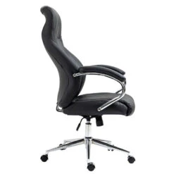 Clp Bureaustoel Wigan Leder Zwart -Woonmeubelwinkel 1000059678 0102