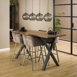 Hoyz - Bartafel Daytona - Massief Saja Notenhout - Naturel - X-frame - 180x80x92 8 Hoyz - Bartafel Daytona - Massief Saja Notenhout - Naturel - X-frame - 180x80x92 -Woonmeubelwinkel 1000059807 0102