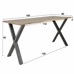 Hoyz - Bartafel Daytona - Massief Saja Notenhout - Naturel - X-frame - 180x80x92 9 Hoyz - Bartafel Daytona - Massief Saja Notenhout - Naturel - X-frame - 180x80x92 -Woonmeubelwinkel 1000059807 0103