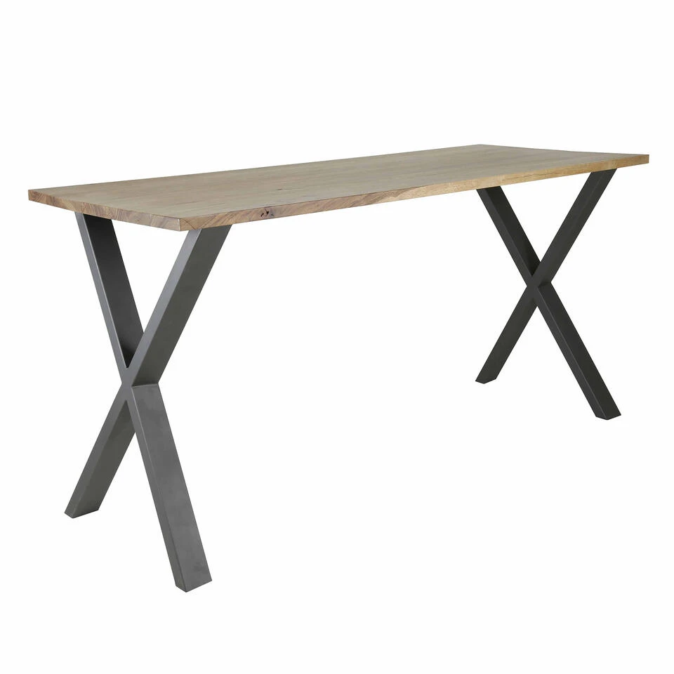 Hoyz - Bartafel Daytona - Massief Saja Notenhout - Naturel - X-frame - 180x80x92 3 Hoyz - Bartafel Daytona - Massief Saja Notenhout - Naturel - X-frame - 180x80x92