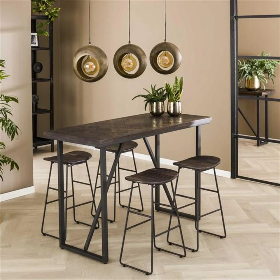 Hoyz - Bartafel Teca Vine - Teakhout Brownwash 4 Hoyz - Bartafel Teca Vine - Teakhout Brownwash - Afbeelding 2