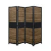 LW Collection Kamerscherm 4 Panelen Zwart Bruin Hout 170x160cm - Paravent - Sche -Woonmeubelwinkel 1000061471