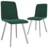 VidaXL Eetkamerstoelen 2 St Fluweel Groen 2 VidaXL Eetkamerstoelen 2 St Fluweel Groen -Woonmeubelwinkel 1000062409