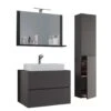 Hioshop Badkamer LendasL Badkamer Mdf - 60 Cm - Antraciet -Woonmeubelwinkel 1000062797