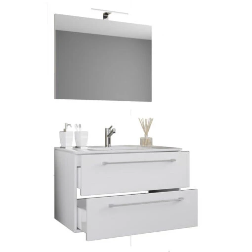 Hioshop Badkamer Spiegel Badinos Mdf - 60 Cm - Wit