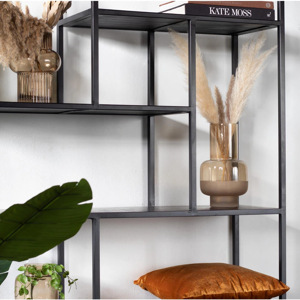 Giga Meubel Vakkenkast Zwart Mangohout - 110x210cm - Kast Brooke XL 4 Giga Meubel Vakkenkast Zwart Mangohout - 110x210cm - Kast Brooke XL - Afbeelding 2