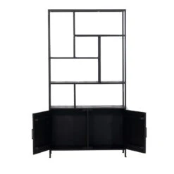 Giga Meubel Vakkenkast Zwart Mangohout - 110x210cm - Kast Brooke XL 9 Giga Meubel Vakkenkast Zwart Mangohout - 110x210cm - Kast Brooke XL -Woonmeubelwinkel 1000063128 0103