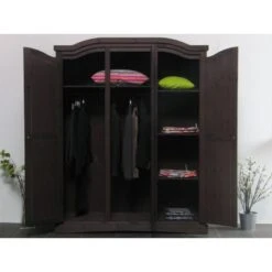 Hioshop Kledingkast New Mexico 3-deurs - Bruin -Woonmeubelwinkel 1000064510 0111