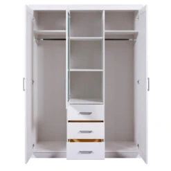 Hioshop Kledingkast Gerpa Hout - Wit -Woonmeubelwinkel 1000064531 0110