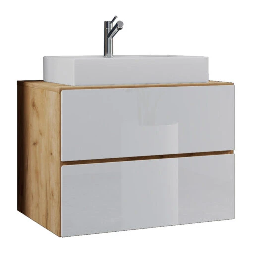 Hioshop Wastafel LendasS Mdf - 80 Cm - Wit