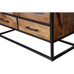 Vitrinekast Boston 190cm - Mangohout - Bruin - Rechthoekig -Woonmeubelwinkel 1000064638 0103