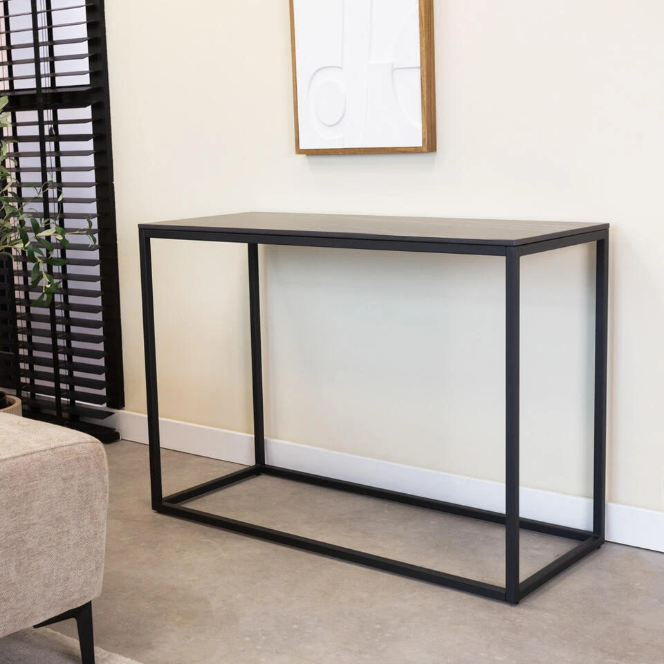 Sidetable Fien Marmer Zwart 40x100 Cm - 40x100x70 Cm - Stoneware - Zwart 5 Sidetable Fien Marmer Zwart 40x100 Cm - 40x100x70 Cm - Stoneware - Zwart - Afbeelding 3