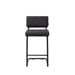 Giga Meubel Barstoel Bouclé Zwart - Metalen Onderstel - Stoel Harley