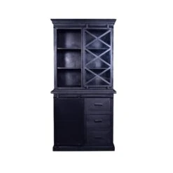 Buffetkast Denver Black 100cm - Mangohout - Zwart - Rechthoekig -Woonmeubelwinkel 1000068375 0102