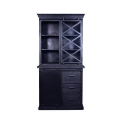 Buffetkast Denver Black 100cm - Mangohout - Zwart - Rechthoekig