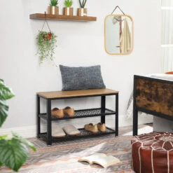 Schoenenrek - Robuust - 73x45x30 Cm - Honing Bruin -Woonmeubelwinkel 1000068465 0102