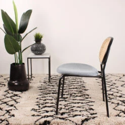 DS4U® Cherry Eetkamerstoel Naturel/blauw - Stof - Blauw 8 DS4U® Cherry Eetkamerstoel Naturel/blauw - Stof - Blauw -Woonmeubelwinkel 1000069499 0102