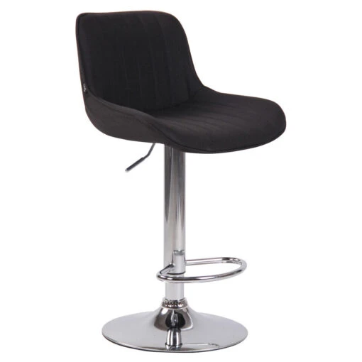 CLP Barkruk Lentini Frame Chroom-look Stof Zwart