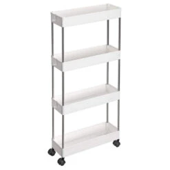 ACAZA Opbergtrolley - 4 Niveaus - 40x86x12.5 Cm - Wit