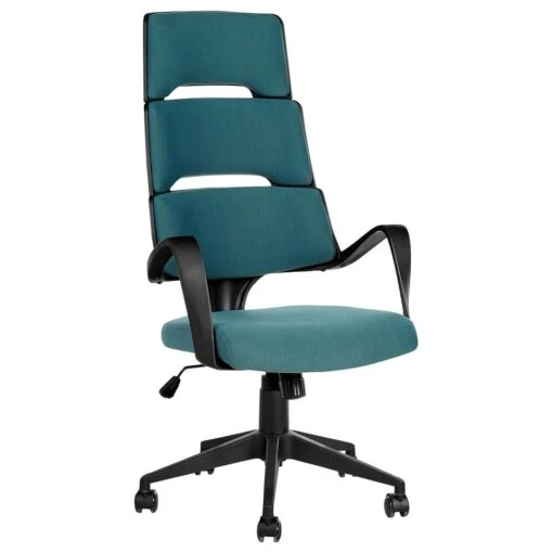 Beliani Bureaustoel GRANDIOSE - Blauw Polyester