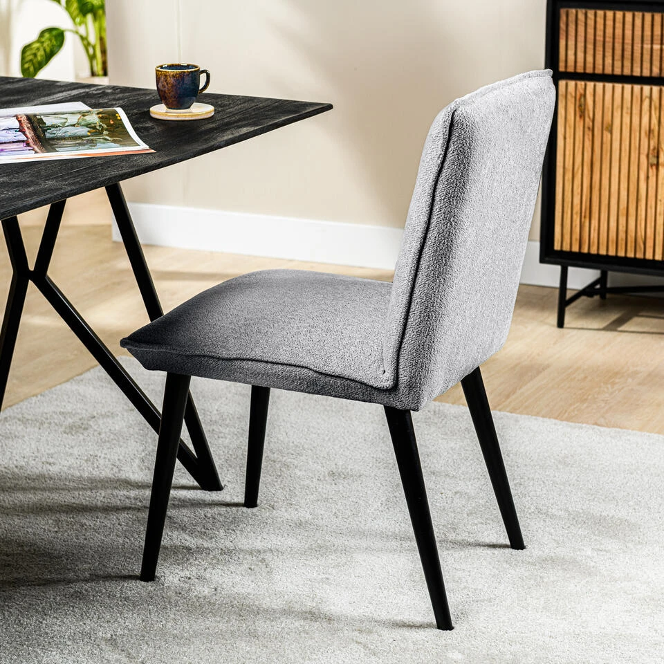 Giga Meubel Eetkamerstoel Grijs - Zithoogte 50cm - Stoel Javairo Heaven 6 Giga Meubel Eetkamerstoel Grijs - Zithoogte 50cm - Stoel Javairo Heaven - Afbeelding 4