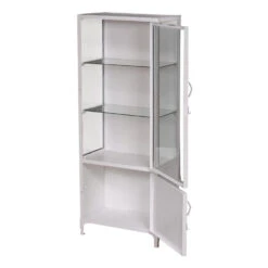 Giga Meubel Vitrinekast Metaal Wit - 75x42x190cm - Kast Vintage Lab 9 Giga Meubel Vitrinekast Metaal Wit - 75x42x190cm - Kast Vintage Lab -Woonmeubelwinkel 1000072758 0103