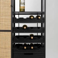 Puur Bjerka Wijnkast Hoog - Hout - Bruin -Woonmeubelwinkel 1000074172 0102