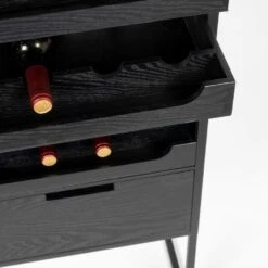 Puur Bjerka Wijnkast Hoog - Hout - Bruin -Woonmeubelwinkel 1000074172 0103