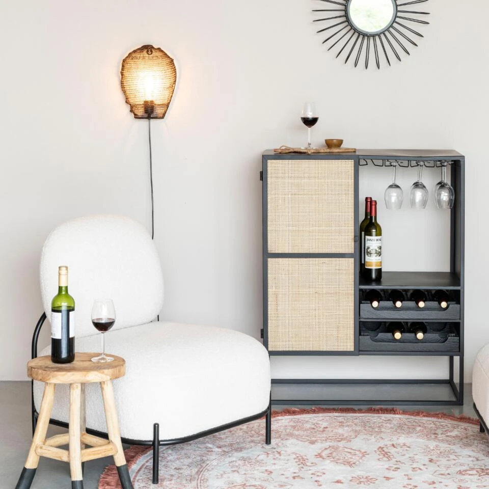 Puur Bjerka Wijnkast Laag - Hout - Bruin 4 Puur Bjerka Wijnkast Laag - Hout - Bruin - Afbeelding 2