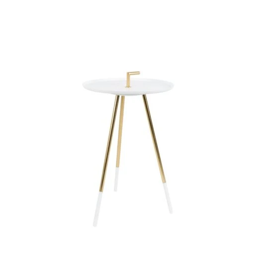 Puur Noret Bijzettafel - Rond - Metaal - Wit