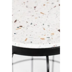 Giga Meubel Bijzettafel Rond Ø36cm - Terrazzo & Ijzer - Tafel Trad -Woonmeubelwinkel 1000074217 0102