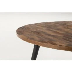 Puur Mora Eettafel Rond - Hout - Bruin -Woonmeubelwinkel 1000074238 0103