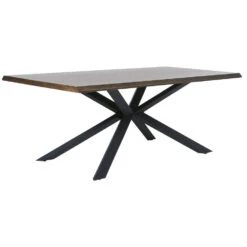 Giga Meubel Eettafel 200cm - Smoked & Zwart - Rechthoekig - Tafel Arno -Woonmeubelwinkel 1000074255 0102