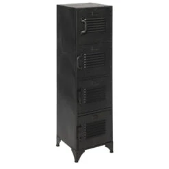 Rootsmann Lockerkast Zwart - Locker Met 4 Deuren - Metaal 8 Rootsmann Lockerkast Zwart - Locker Met 4 Deuren - Metaal -Woonmeubelwinkel 1000074635 0102